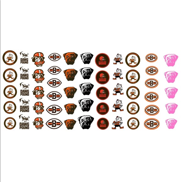 💌BO/GO$6 🏈 Cleveland Browns  Water Transfer Nail Decals NFL Football - Picture 2 of 4